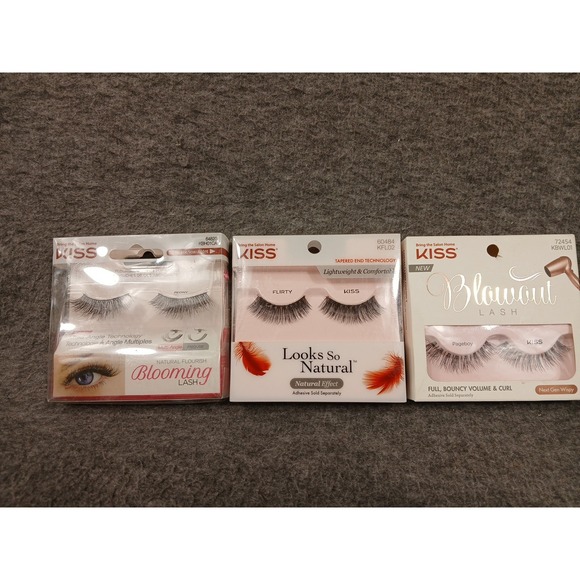 Lot Of 3 Various Kiss False Eyelashes‎ NIB - Picture 1 of 5